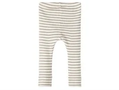 Sandfarvet og hvidstribet leggings i rib kvalitet fra Name It 13231711 pure cashmere bagfra